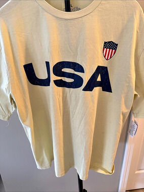 Goodie Two Sleeves USA Shield Graphic Tee Short Sleeve Yellow